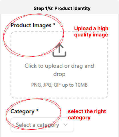 Step 1 - Upload your product image